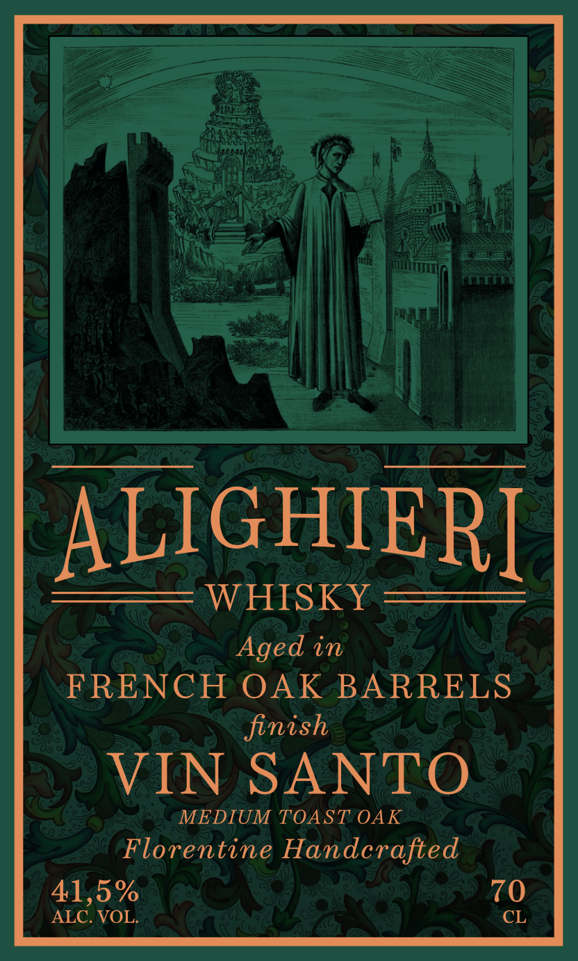 Whisky AlighierI 41,5% alc., fles 700 ml
