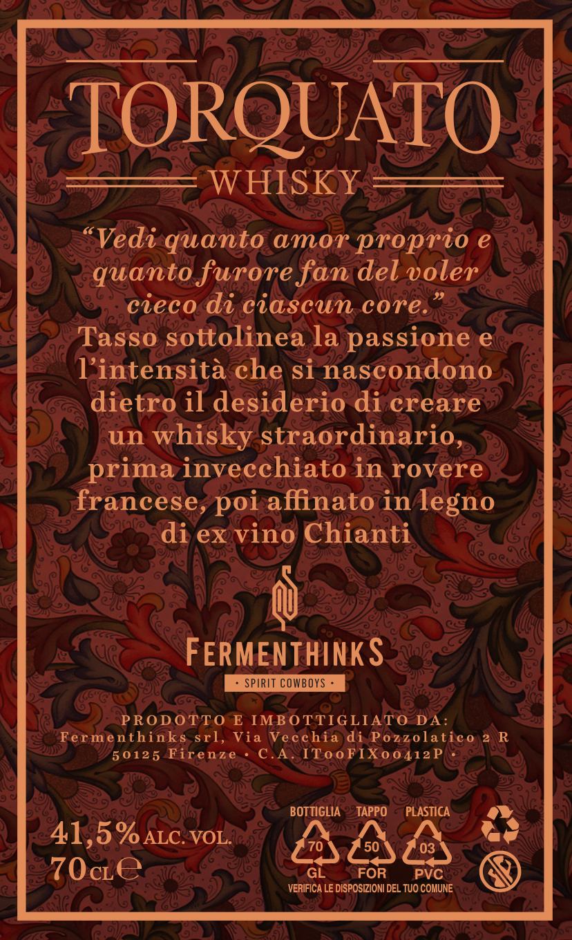 Whisky Torquato 41,5% abv , bottiglia da 700 ml