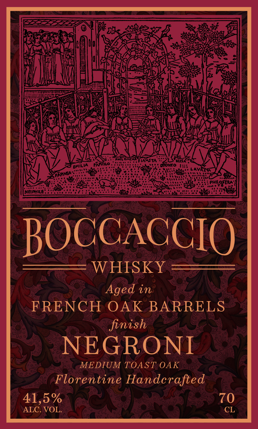 Whisky Boccaccio, 41,5% abv , bottiglia da 700 ml